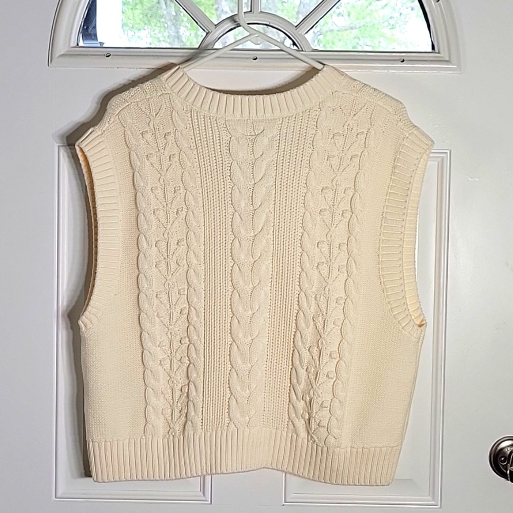 Paris Atelier & Other Stories Cropped Knitted Vest/Tank Top Size L - Picture 4 of 7